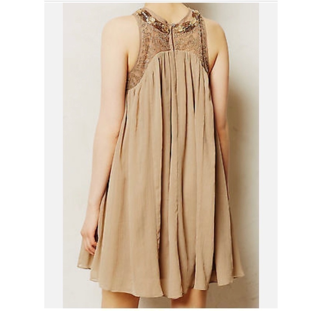 MOULINETTE Soeurs Anthropologie dress Taupe - Picture 9 of 12